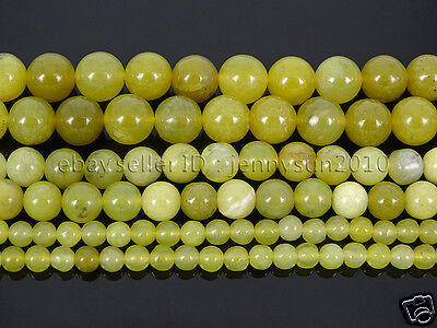 Natural Olive Lemon Jade Gemstone Round Spacer Beads 15'' 4mm 6mm 8mm 10mm 12mm