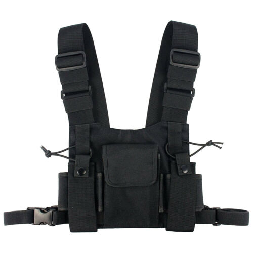 Radio Chest Harness Front Pack Hands Free Pouch Walkie Talkie Holster Vest Rig