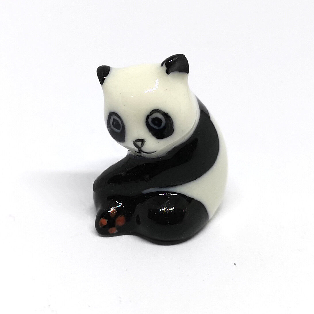 Ceramic Panda Figurine Tiny Craft Collectible Miniature Wildlife Animals Model 5
