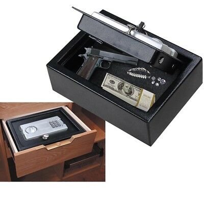 Digital Drawer Safe Electronic Lock Box Pistol Gun Cash Home Office Storage Case