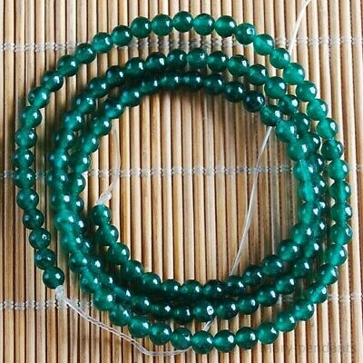 Vc2508 3mm Green Jade Ball Loose Beads 15.5"
