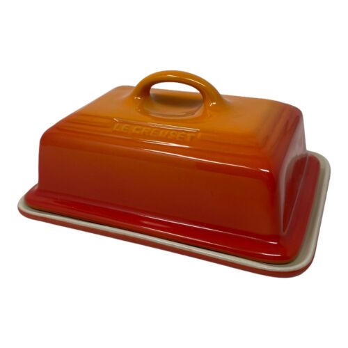 Le Creuset - Heritage Butter Dish Flame Orange Shiny Finish 5 X 3 1/2 In Ombre