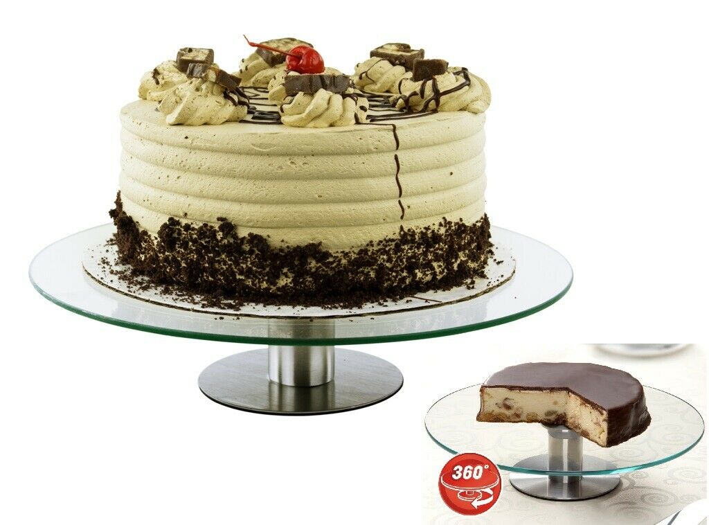 360 Revolving Cake Stand Platter Cupcake Dessert Wedding Birthday Party Display
