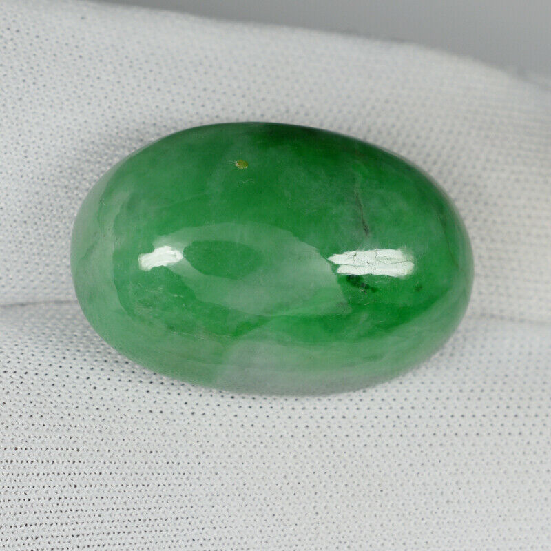 33.06 Ct Wonderful   Grade A Green Jadeite Jade  Oval Cabochon - See Vdo 4403 Gb