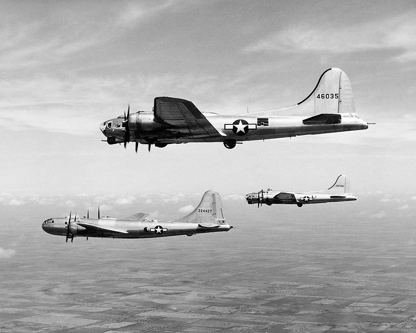 Boeing B-17 & B-29 In Flight Wwii 11x14 Silver Halide Photo Print
