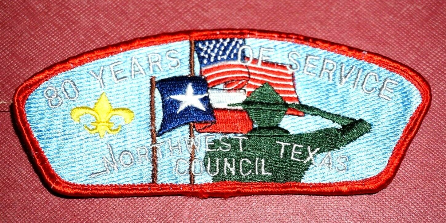 80 Years Of Service Northwest Texas Council Boy Scout Patch Bsa Rare