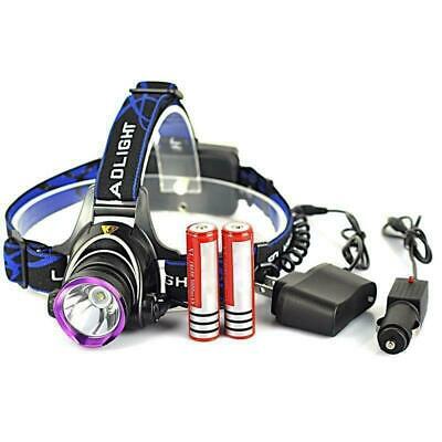 5000lm Led Rechargeable Headlight Head Lamp + 2pcs 18650 + Charger Us