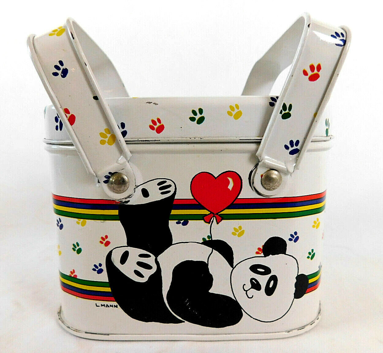 Tin Box Company Of America Vintage 1985 Panda Basket