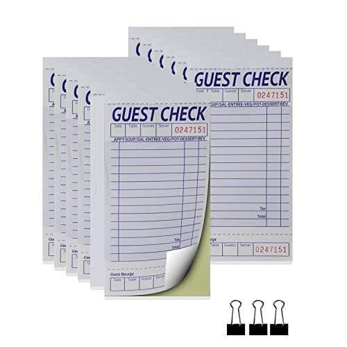 Suituts 12 Pack Guest Check Books Server Note Pads 2 Part Guest Check Pads Ca...