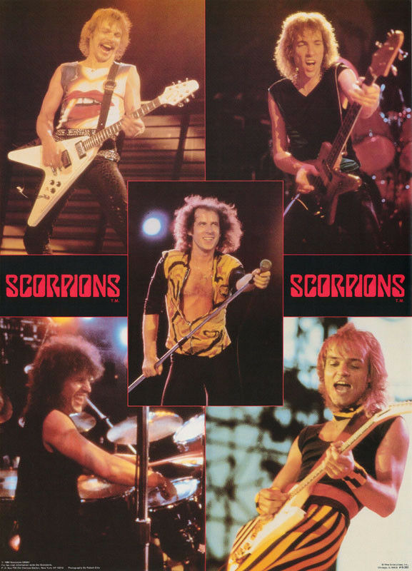 Poster : Music : Scorpions  Live - All 5 Montage - Free Shipping ! #15-353 Lw9 S