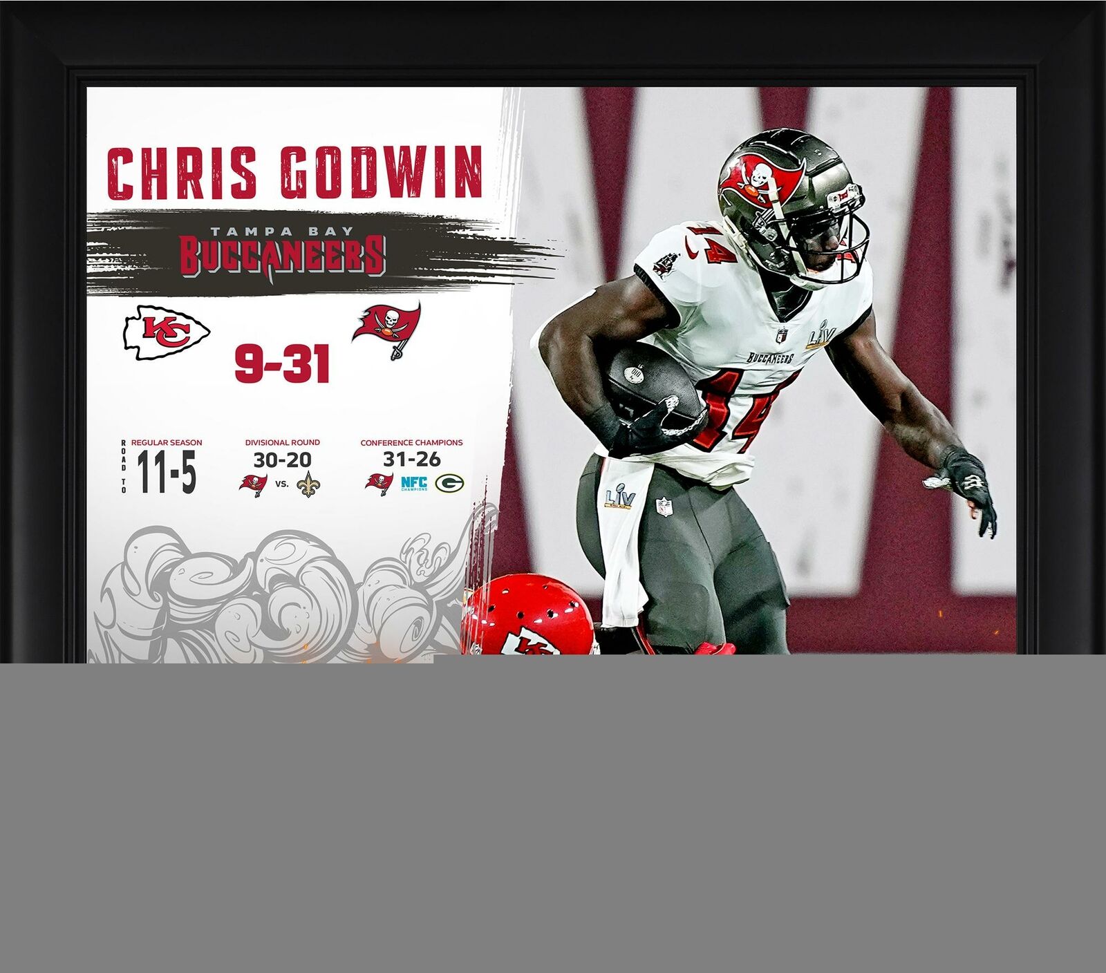 Chris Godwin Tampa Bay Buccaneers Frmd 15" X 17" Super Bowl Lv Champs Collage
