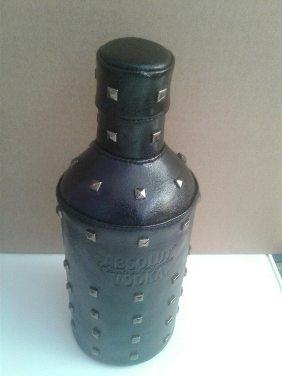 Absolut Vodka Black Rock Skin Bottle Cover Zip Studded (no Alcohol, Cover Only)
