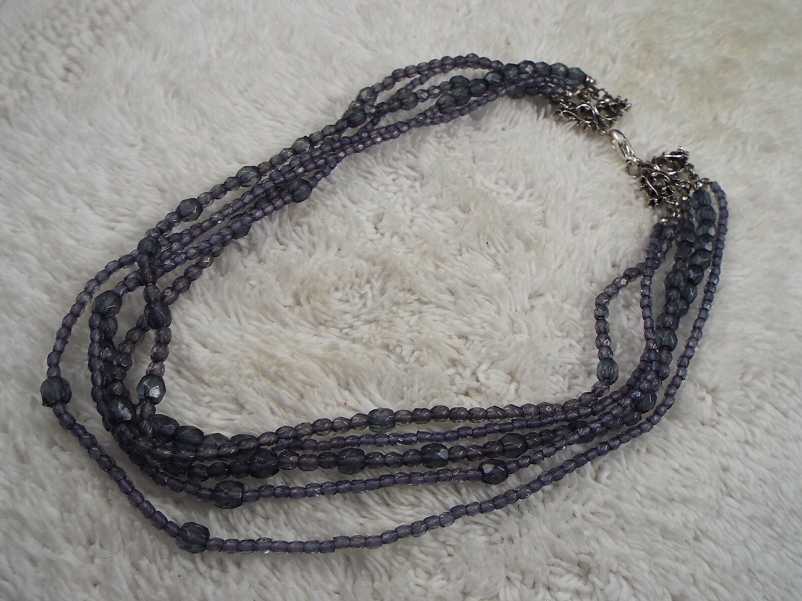 Blue Bead Multi Strand Necklace (c6)