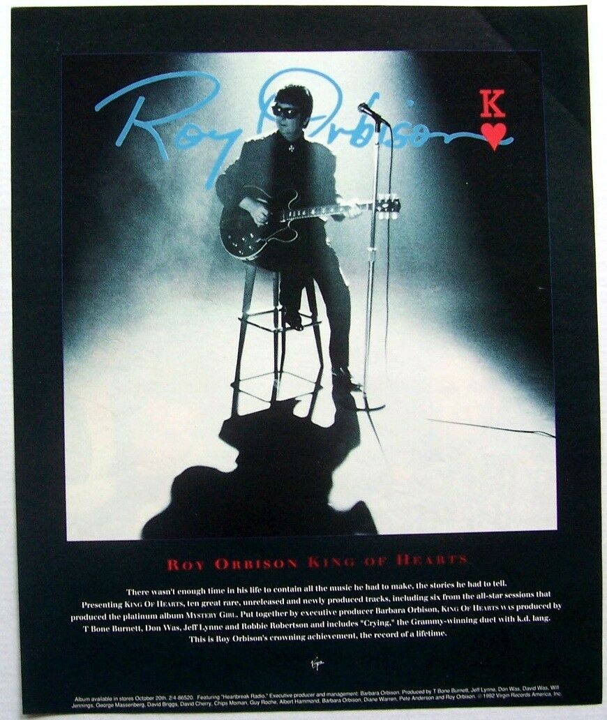 Roy Orbison 1992 Promo Advert King Of Hearts