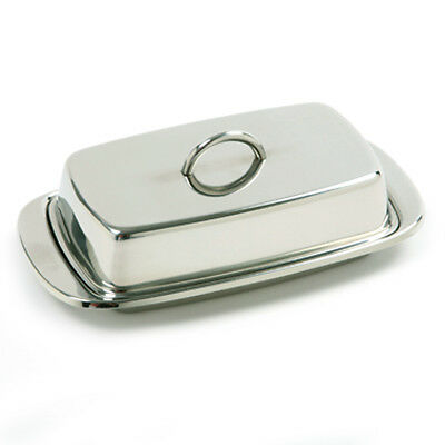 Norpro Stainless Steel Covered Butter Dish, 6 X 3 ½ Inches