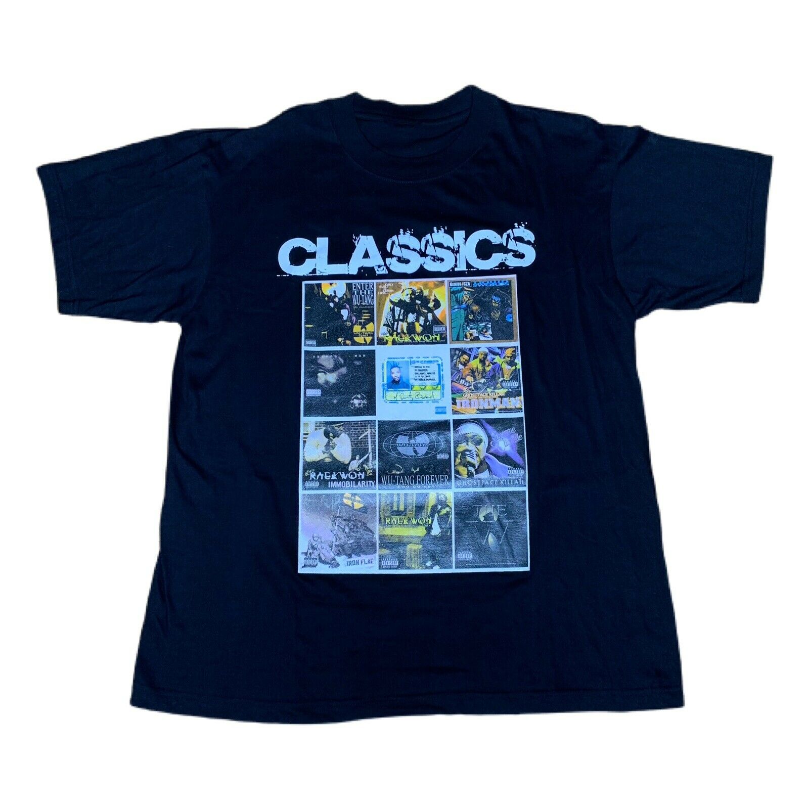Wu Tang Classics Albums Men's Blk Large T Shirt- Cuban Linx Promo Rap 36 Chamber
