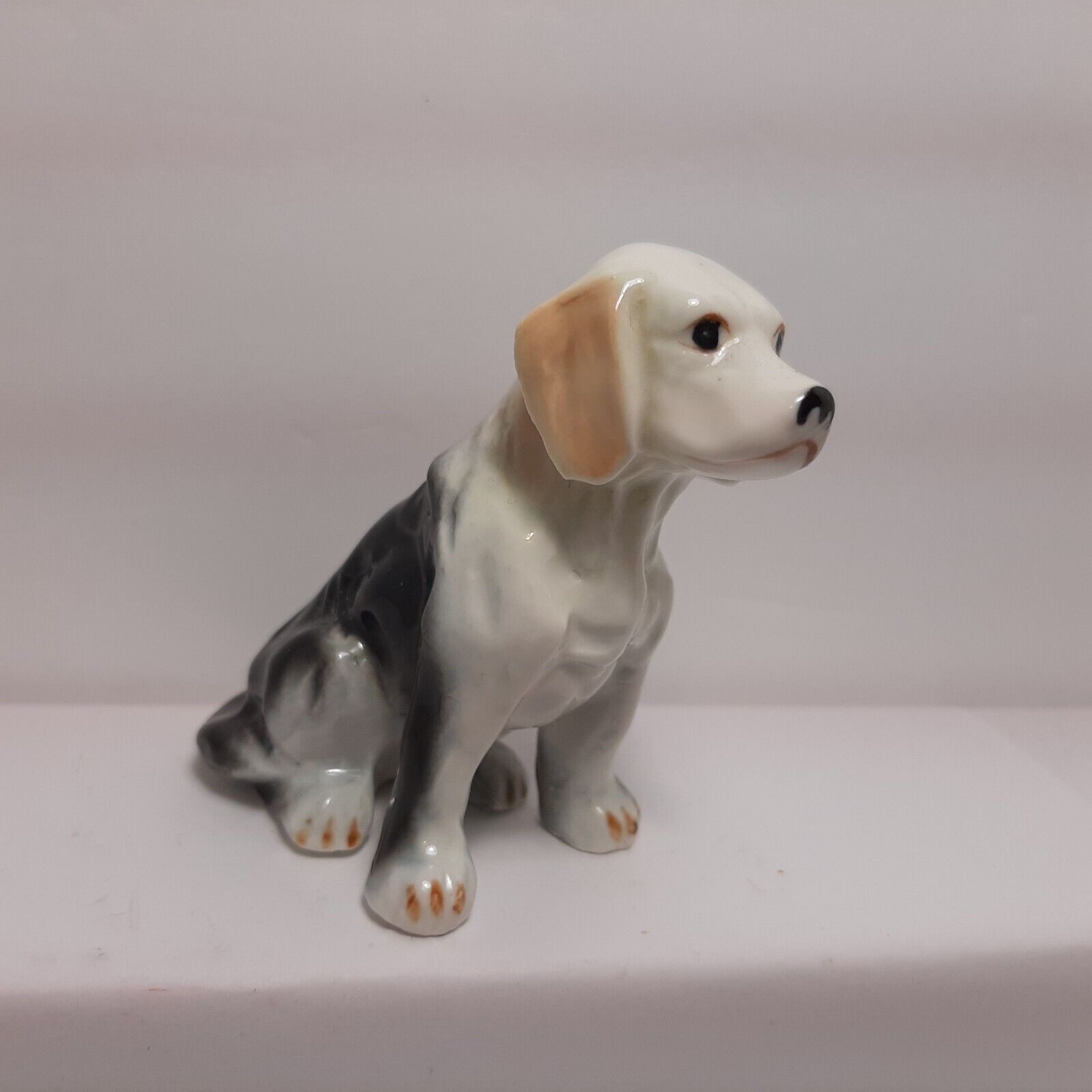 Vintage Ceramic Beagle Dog Puppy Figurine 3.25" Tall