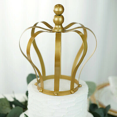 9" Tall Gold Royal Metal Crown Cake Topper Kids Birthday Party Centerpiece