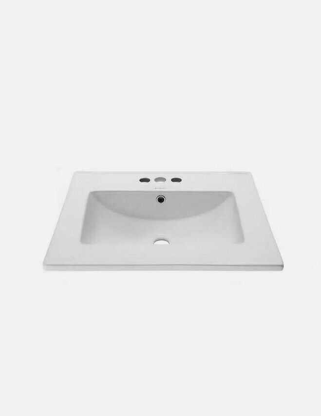 Swiss Madison 24 In. Ceramic Vanity Top With 3-faucet Holes With White Basin