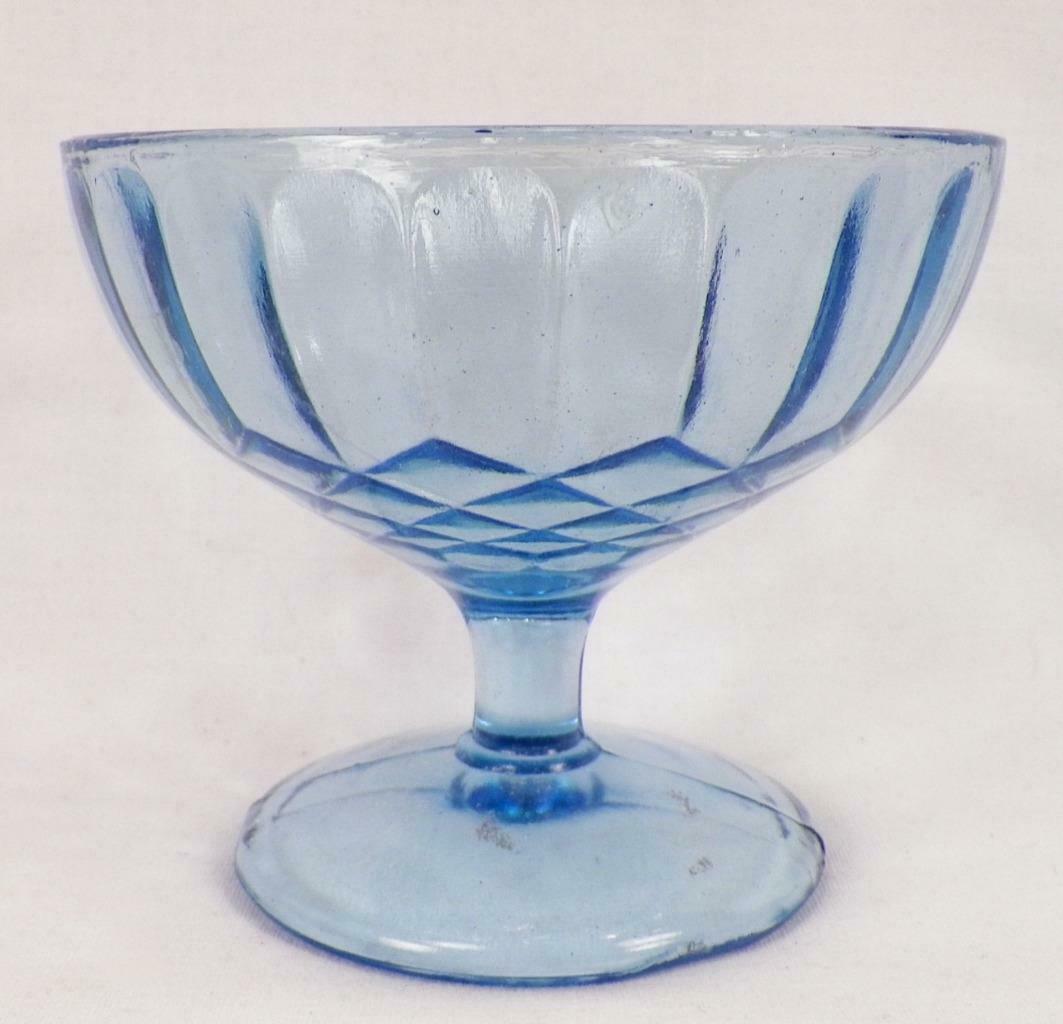 Aunt Polly Blue Depression Glass Sherbet Us Glass Vintage 1920s
