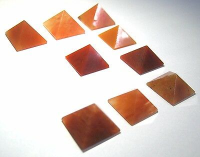Nine Loose Orange Aventurine Pyramids Crystal Healing Feng Shui Bagua Gift Reiki