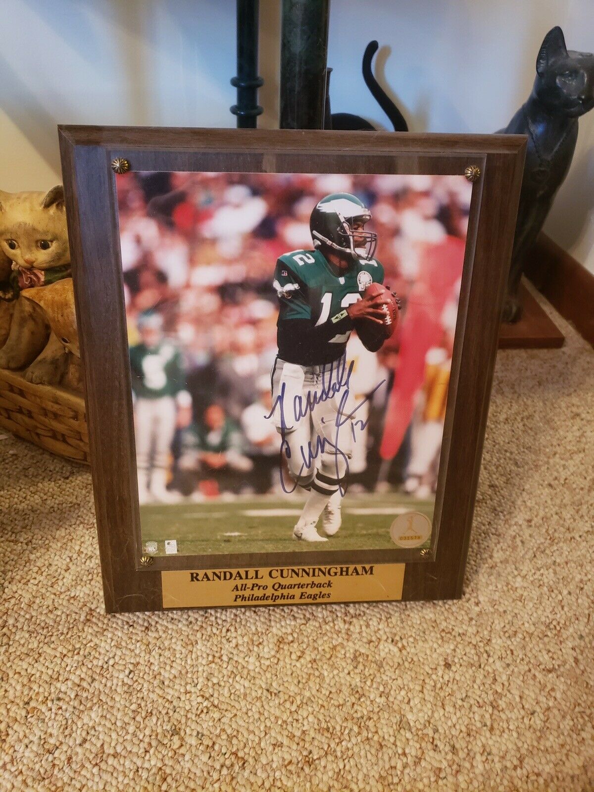 Randall Cunningham Autographed Framed Art - Exclusive Plaque