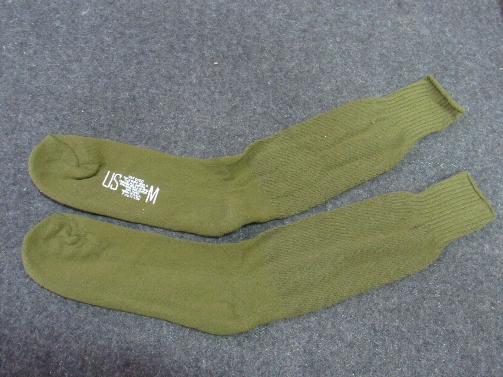 Us Gi Cushion Sole Combat Socks Vietnam Era Nos Originals Size 11-11.5 (vsm)