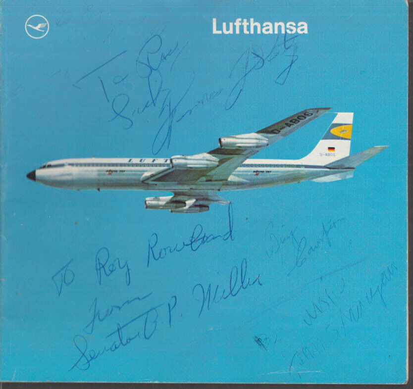You & Lufthansa Airlines Brochure 1965 W/ Autographs On Cover