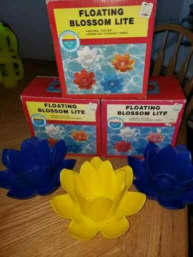Vintage 1980’s Floating Blossom Lite Flower Candles By Tropical Swim Club (x3)