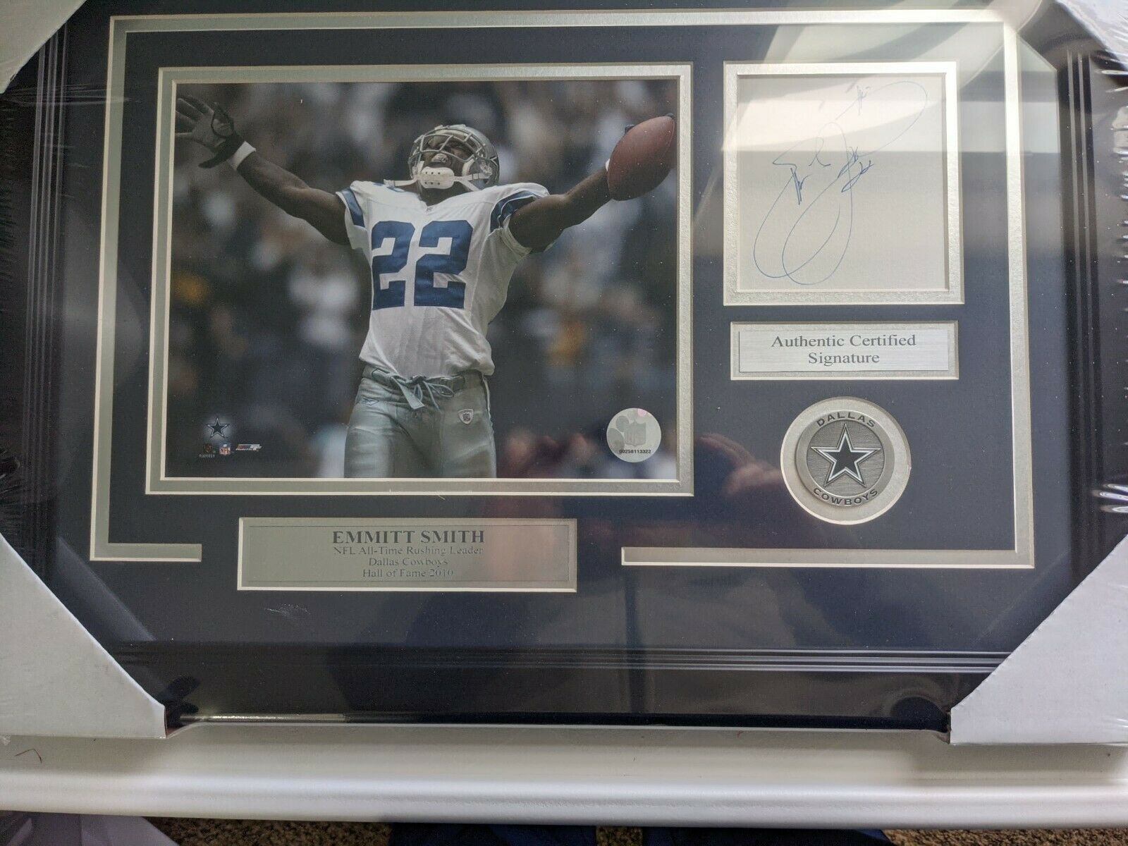 Emmitt Smith Signed Plaque Certified Authentic