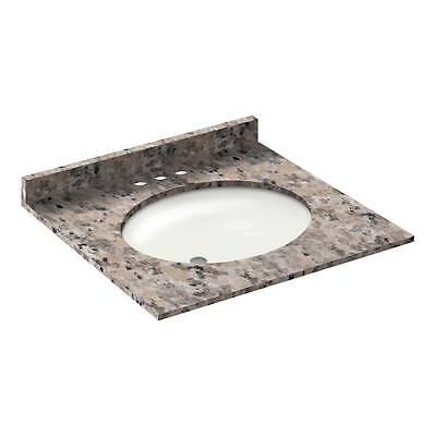 25" Vanity Top With Sink 4" Spread Granite Burlywood By Lesscare (pick-up Only)
