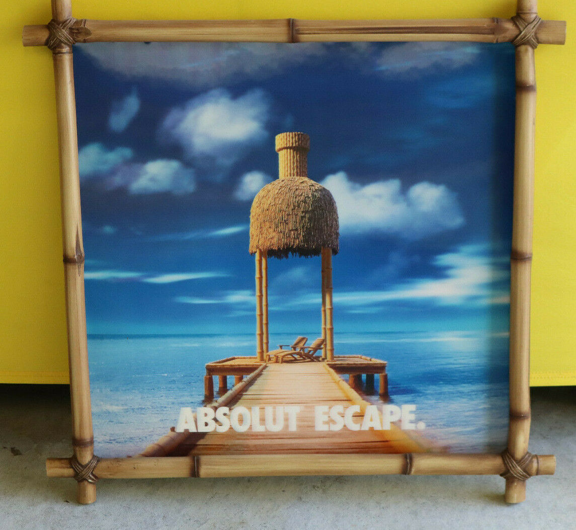 Rare Vintage Absolut Escape Vodka 3d Sign Display Promo Large 28" Absolute Bambo