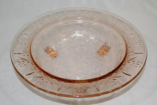 1930s Pink Depression Glass Us Glass Co Rose N Thorns Pattern Large Bowl