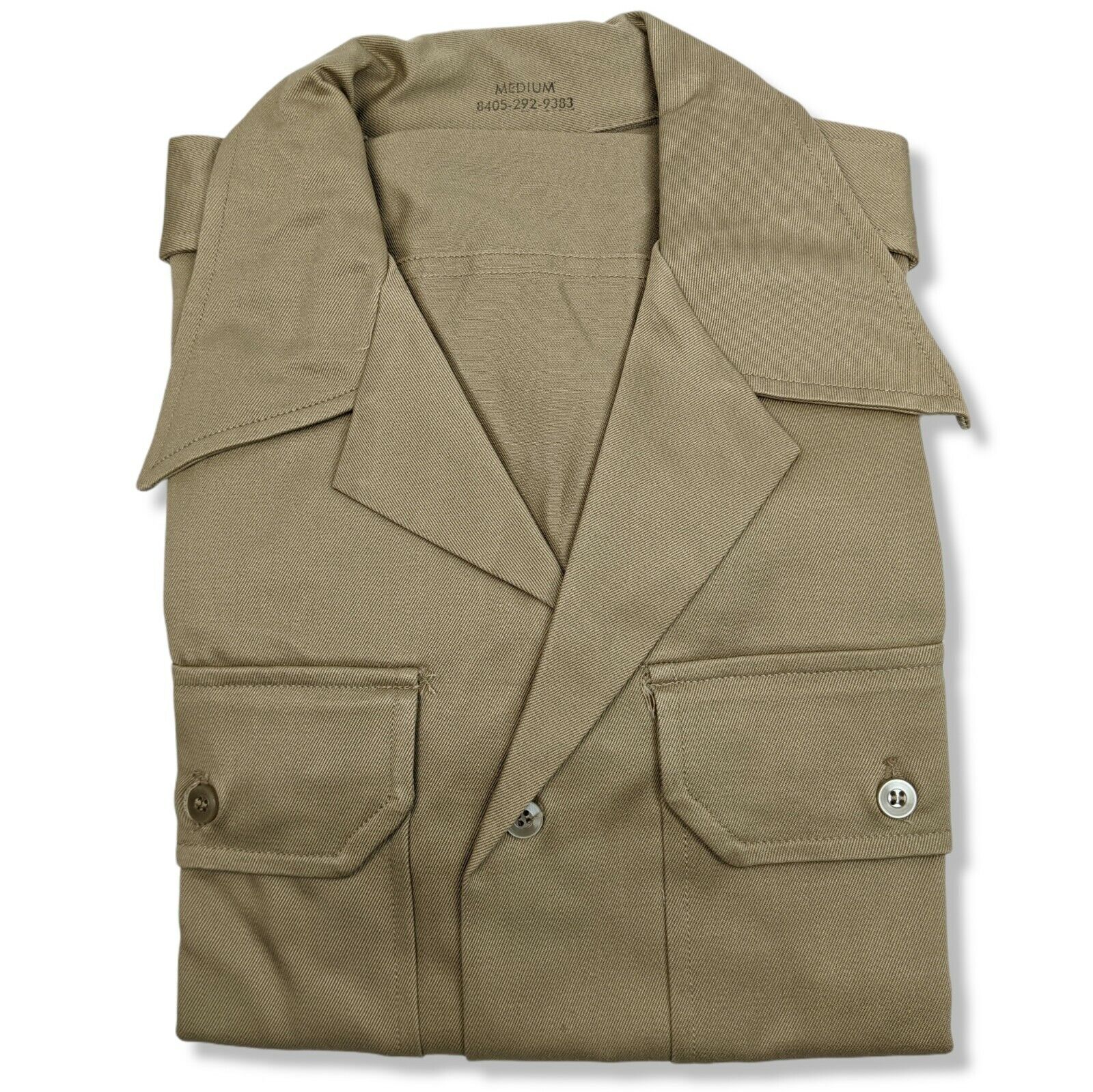 Us Military Shirt Man's Ut 8.2 Oz Khaki Quarter Sleeve Size Medium 1969 Vietnam