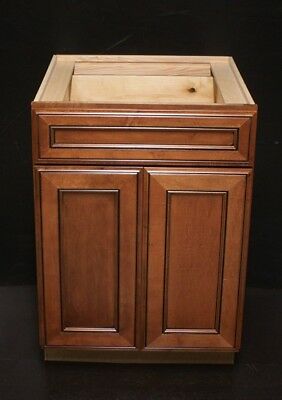 Kraftmad 24" Cinnamon W/ Onyx Glaze Maple Kitchen Base Cabinet / Bathroom Vanity