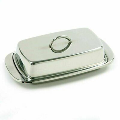 Norpro Durable Stainless Steel Double Wide Butter Dish Storage Container W/ Lid