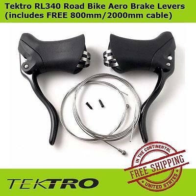Tektro Rl340 Road Bike Aero Brake Black Lever/black Hoods W/ Free 800mm/2000mm