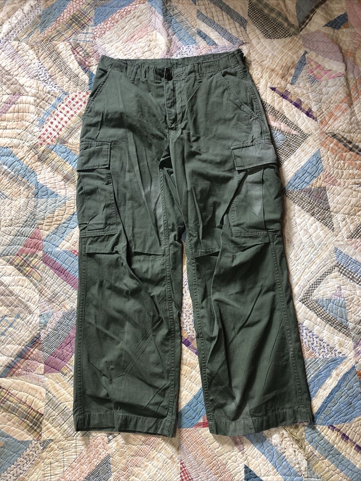 Vtg Army Og 107 Class 1 Rip Stop Poplin Trousers Pants 1969 Vietnam Tropical 30”