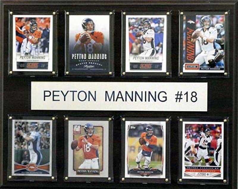 Candicollectables Nfl 12 X 15 In. Peyton Manning Denver Broncos 8-card Plaque