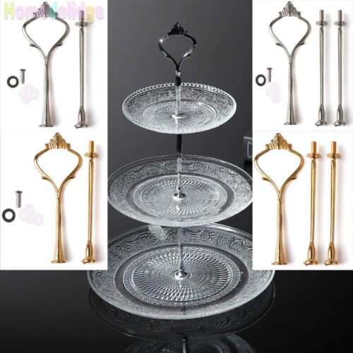 2/3 Tier Cake Cupcake Plate Stand Handle Hardware Fitting Holder Gold Crown