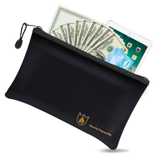 Fireproof Water Resistant Money Bag Envelope Safe Document Bag File Pouch Case