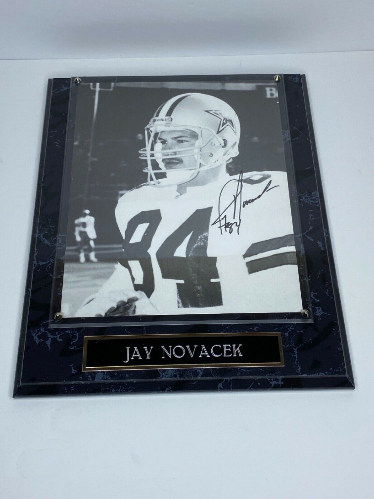 Jay Novacek  Autograph Plaque With Coa. Dallas Cowboys 84 Nos.