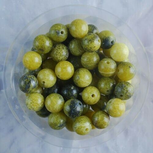H2185-p 8mm 10pcs Lemon Jade Ball Loose Beads
