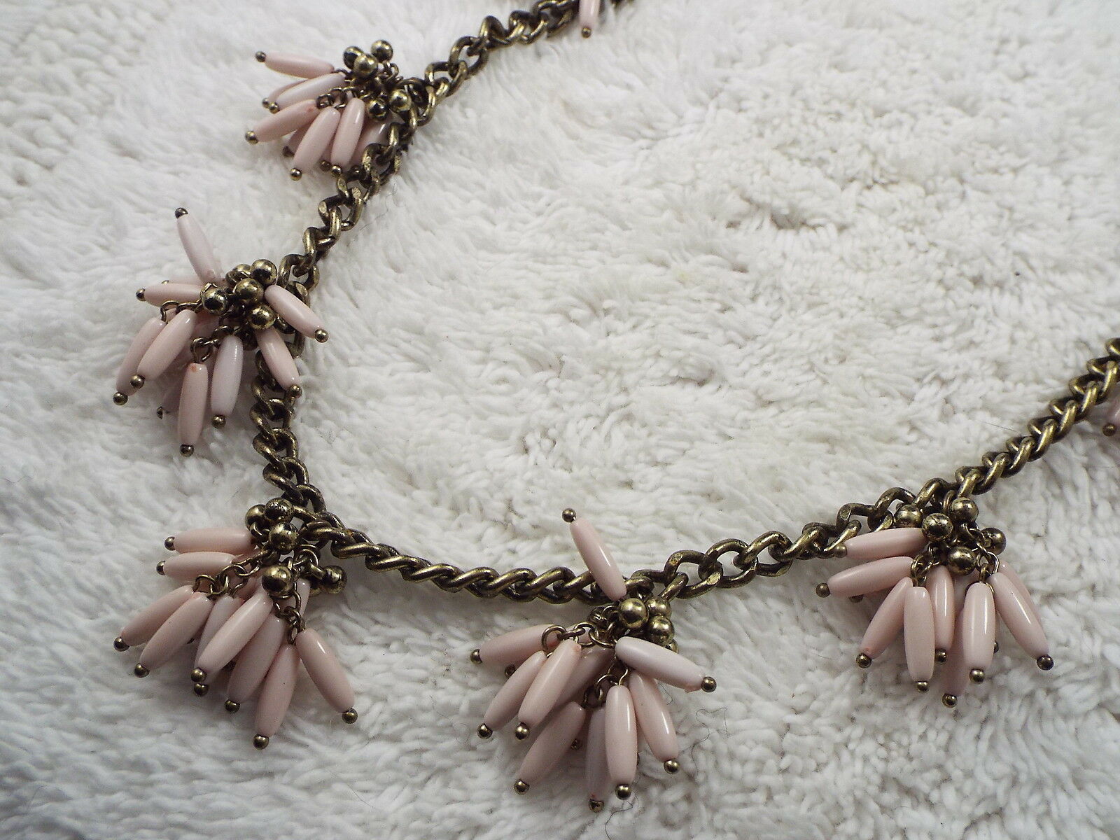 Baublebar Brasstone Pink Cluster Bead Necklace (d49)