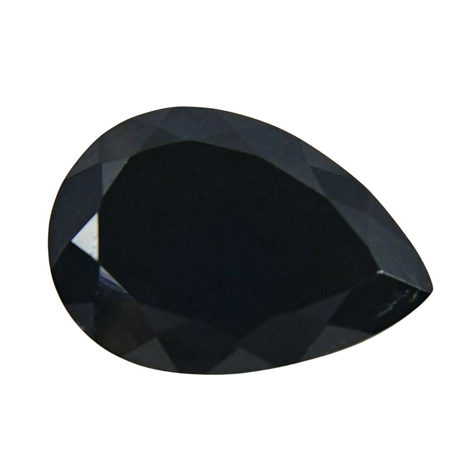 Dyed Black Jade Loose Gemstone Pear 10.47 Ct.