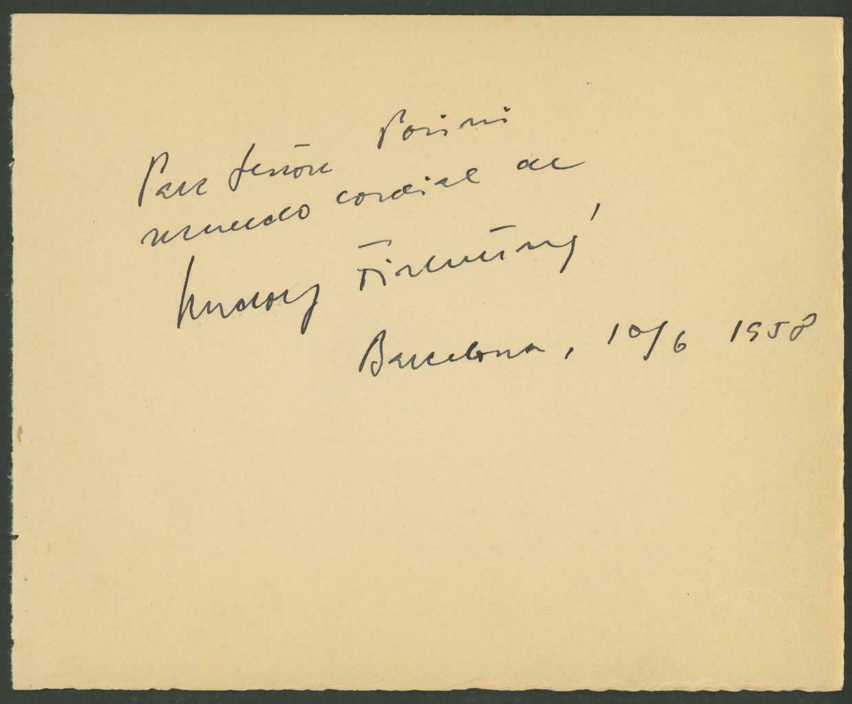 Rudolf Firkusny Signed Album Page | Moravian-american Pianist Autograph Firkušný