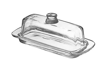 Glass Butter Dish With Handled Lid (rectangular) Classic Covered...