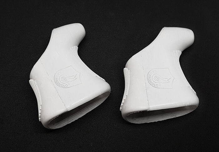 One Pair Of Campagnolo Shield Brake Lever Hoods, Nuovo / Super Record White