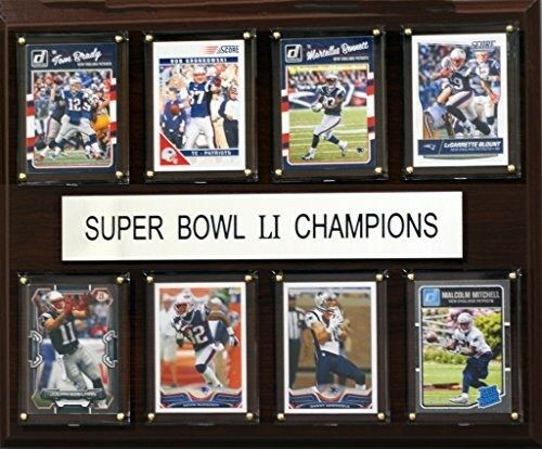 C & I Collectables 12x15 In. Nfl New England Patriots Bowl 51 - 8 Card Plaque