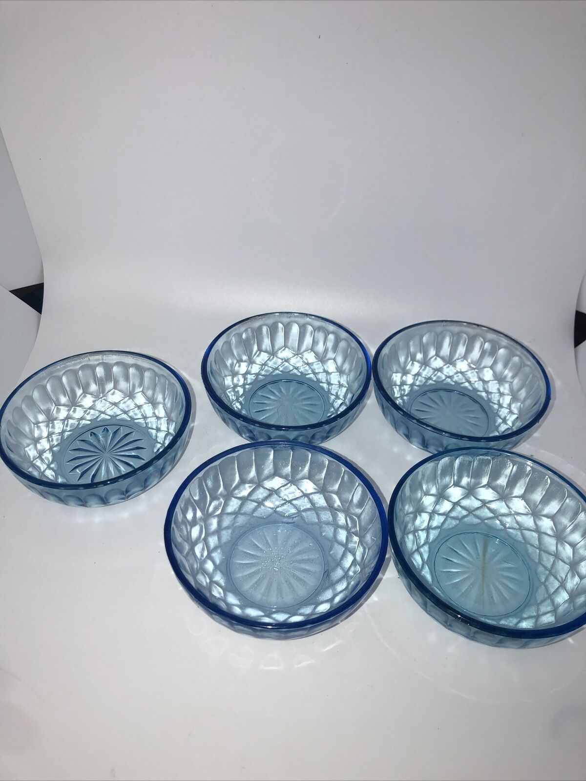 Vintage Aunt Polly Blue Berry Bowls Set Of 5